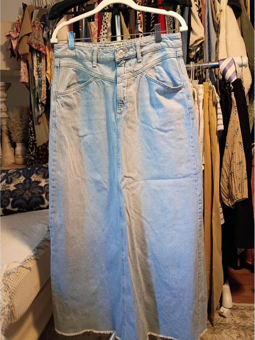Free People denim maxi